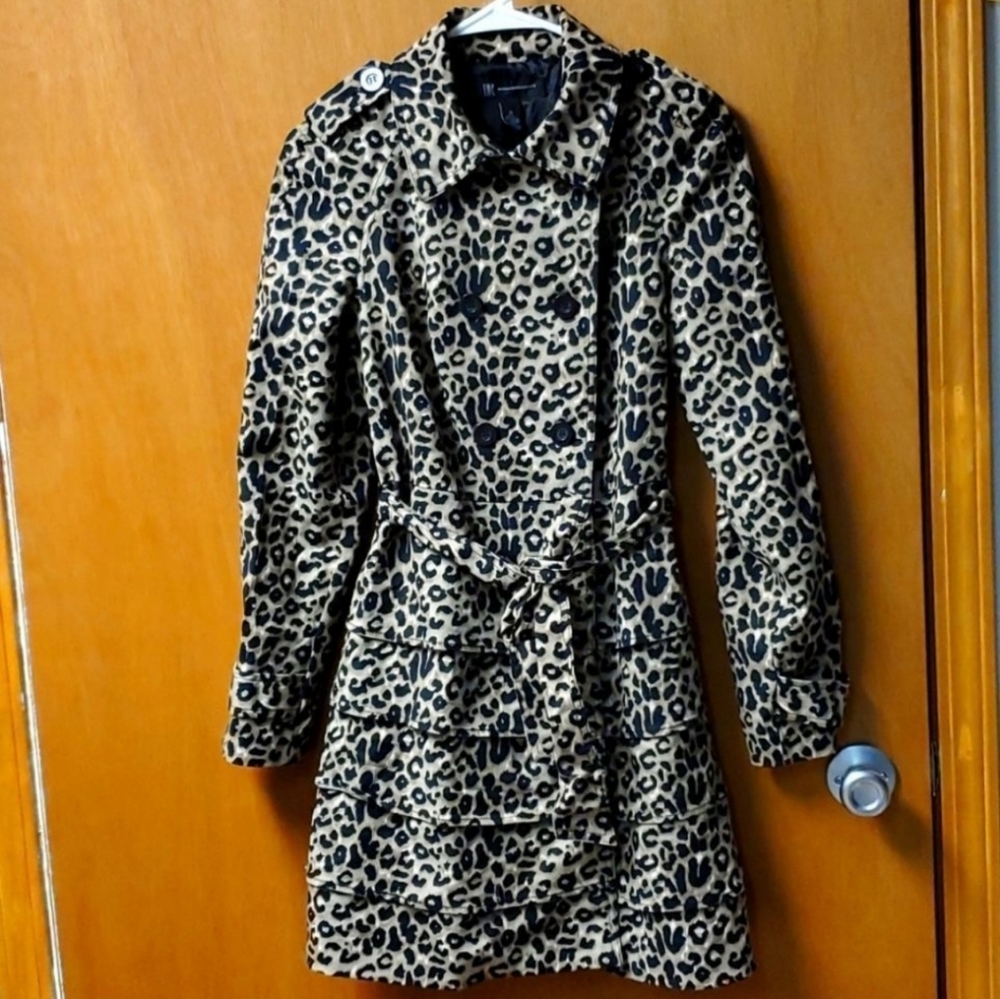 INC International Concepts Brown Animal Print Jacket Women's Size Medium